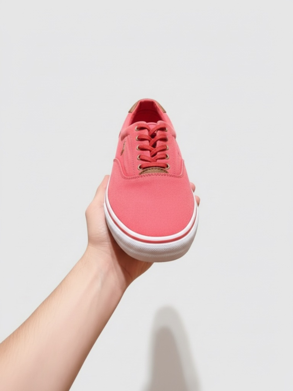 Polo by Ralph Lauren Coral Canvas Lace-Up Sneakers - Picture 2 of 3